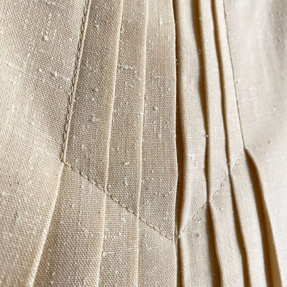 NWT Dead Stock VTG Sutter Place S/V14 Pale Yellow Skirt Fan Pleat Design Texture - Picture 4 of 10